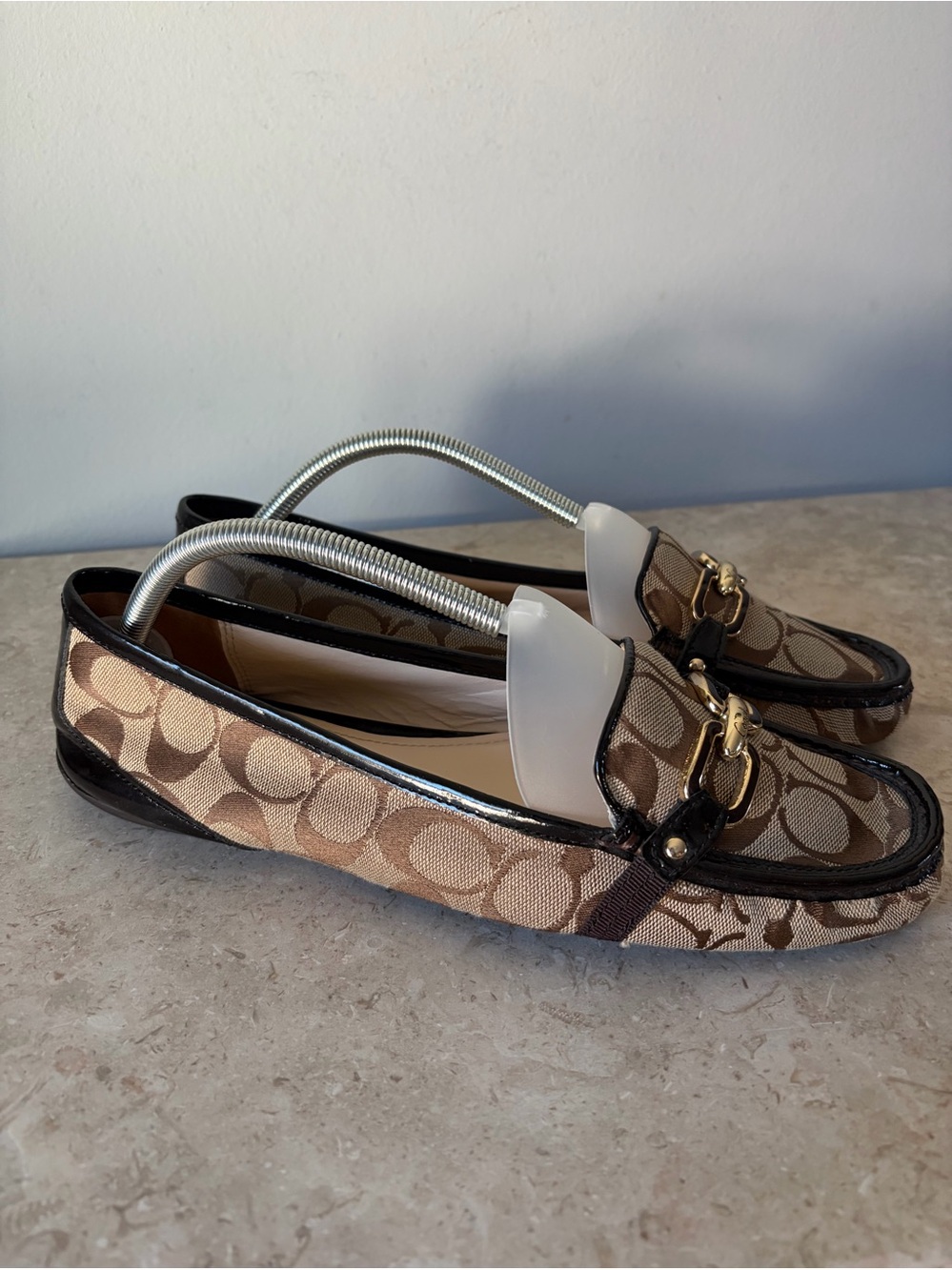 Coach Shoes Women’s Size 11 Signature Monogram Logo Brown “Perri” Driving Mocs